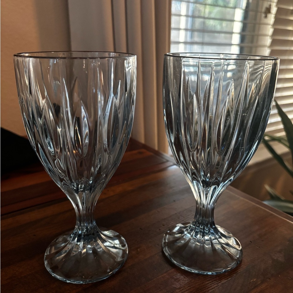 Vintage Noritake Blue Crystal Goblets